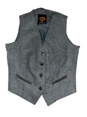 Fox Run gray wool waistcoat button up vest 6 M